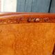 Art Nouveau period bed in mahogany and elm burl from the 1900s