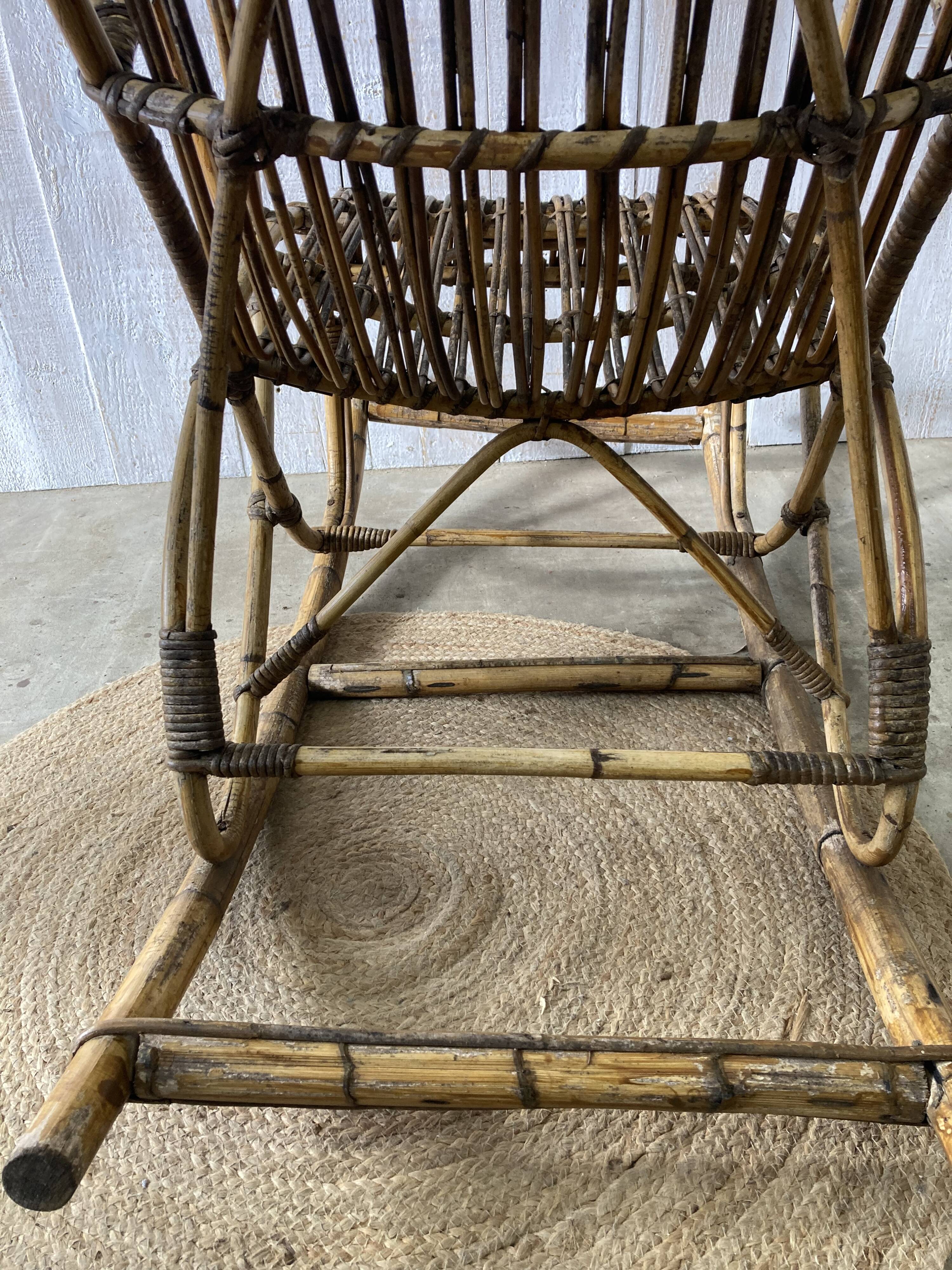 Vintage rattan rocking chair