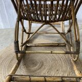 Rocking- chair en rotin vintage
