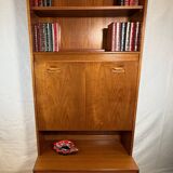 Bibliothèque haute en teck style rétro vintage milieu du siècle avec intérieur bureau par G-Plan