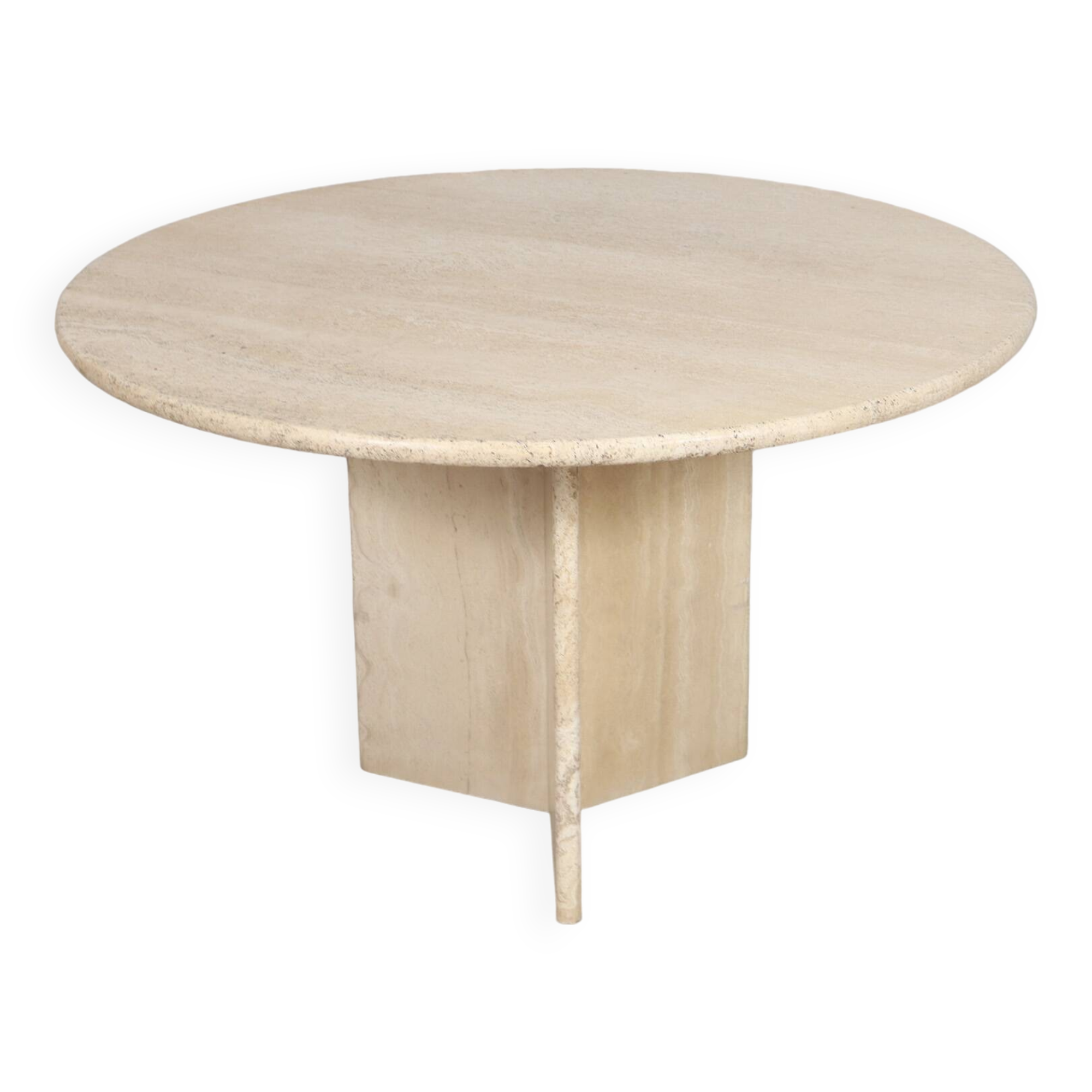 Italian travertine dining table, 1970s