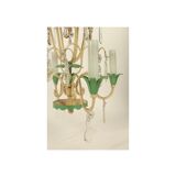 Chandelier 1950s painted metal and grapevines