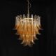Vintage Murano chandelier, Murrina style, with amber glass petals.