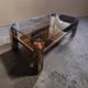 Belgochrom coffee table with 23K gold plating and faceted legs, 1970s.