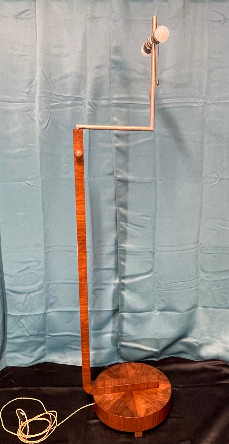 Floor lamp, art deco reader 1930 rosewood