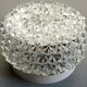 Ceiling light in polished & frosted cut glass, Germany circa 1970