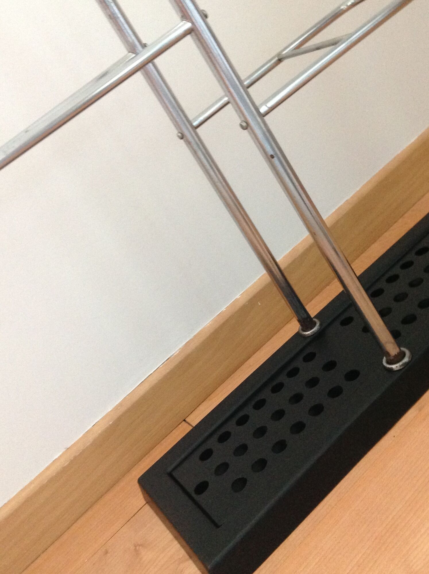 Chrome plated metal umbrella holder and black base 60/70 years