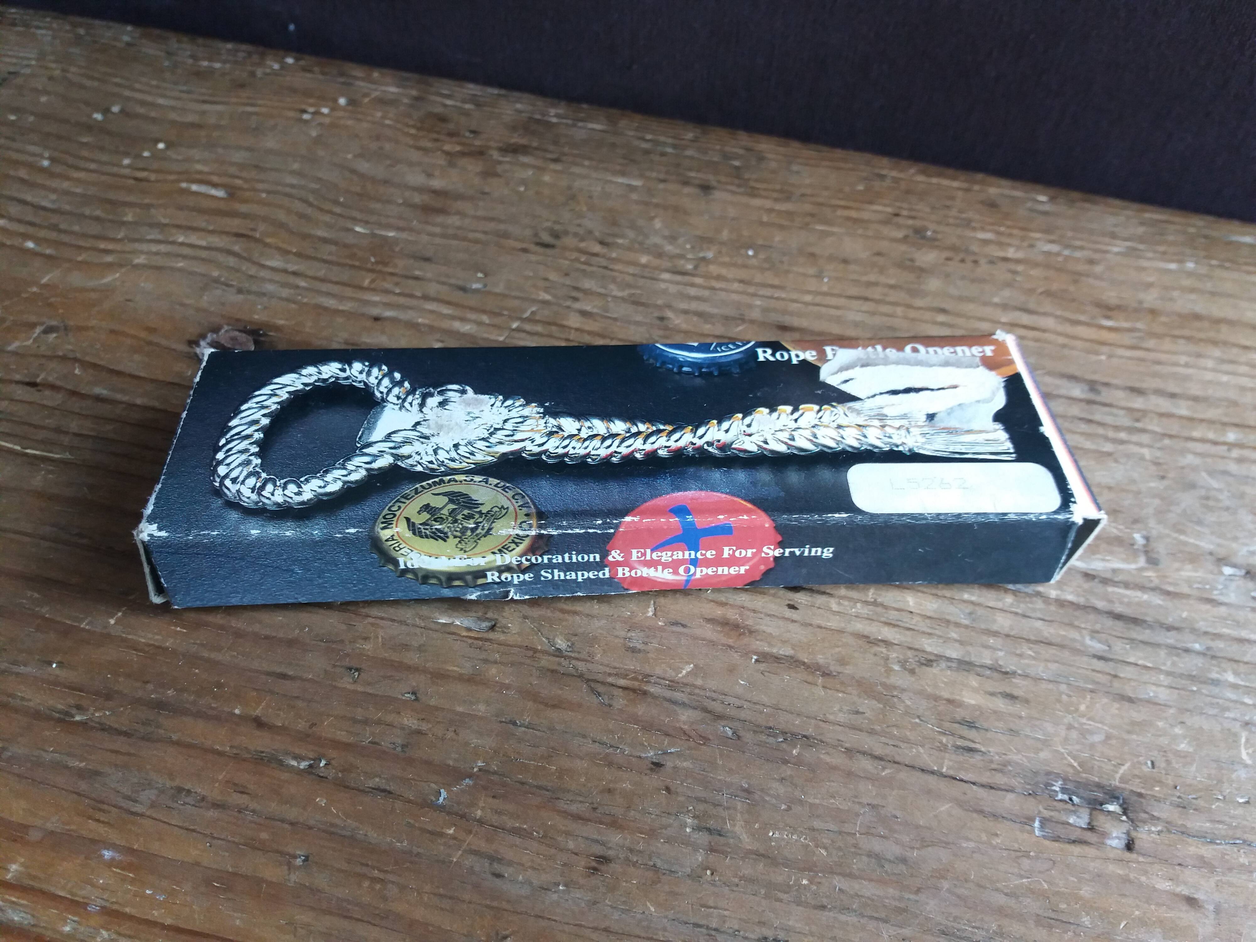 Silver metal rope bottle opener