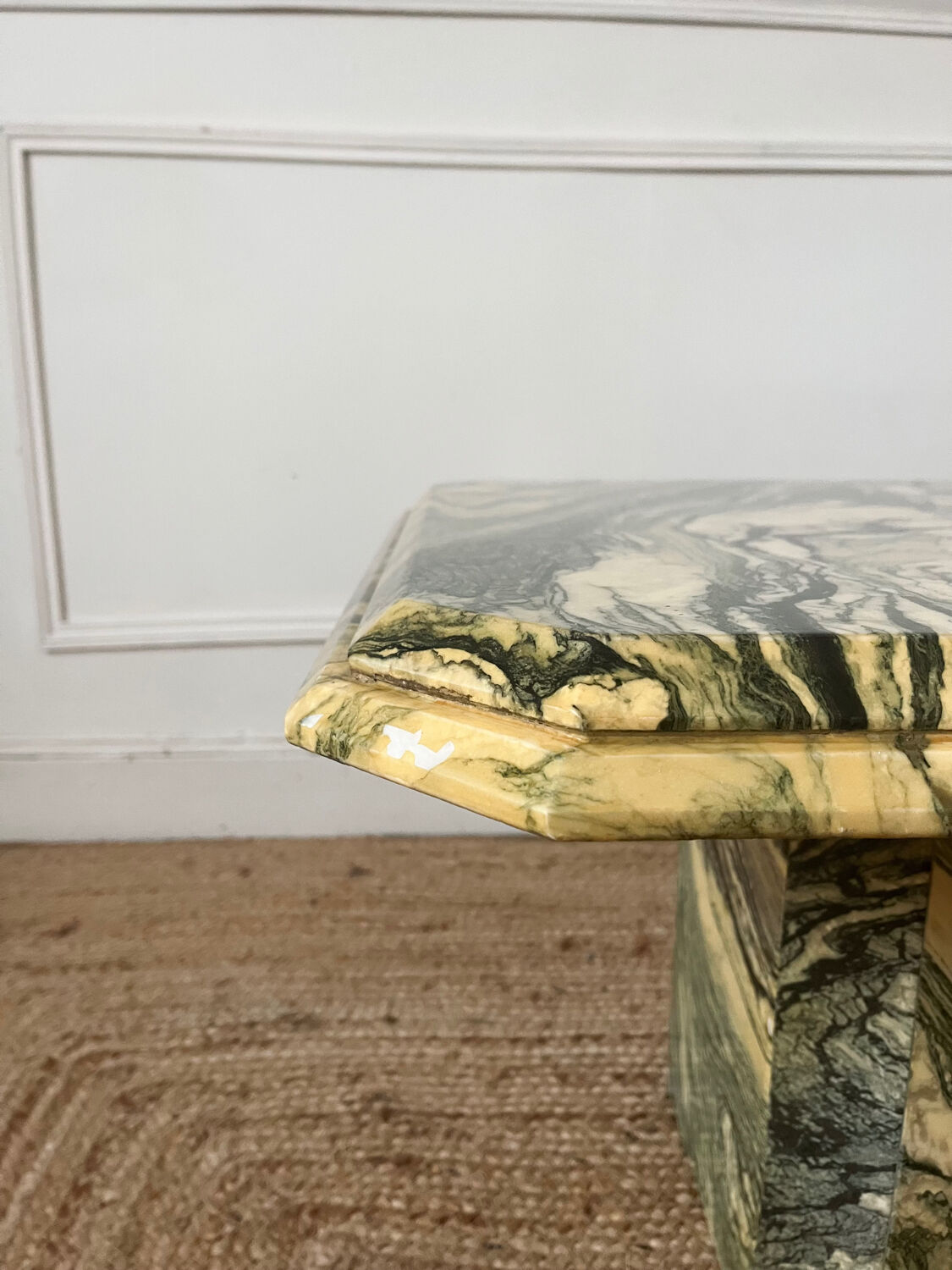 Octagonal marble coffee table