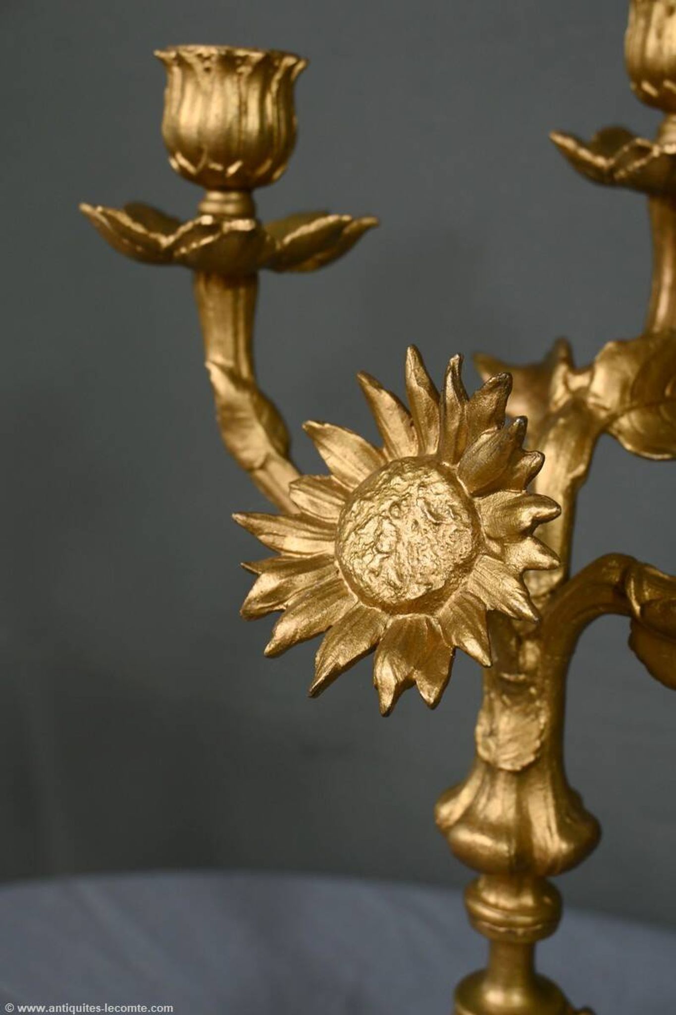 Paire de candélabres en régule doré et onyx – 1940