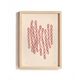 Abstract painting on paper, dark red illustration signed Eawy.