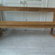 Church pew, pitchpin bed with a light oak waxed finish.