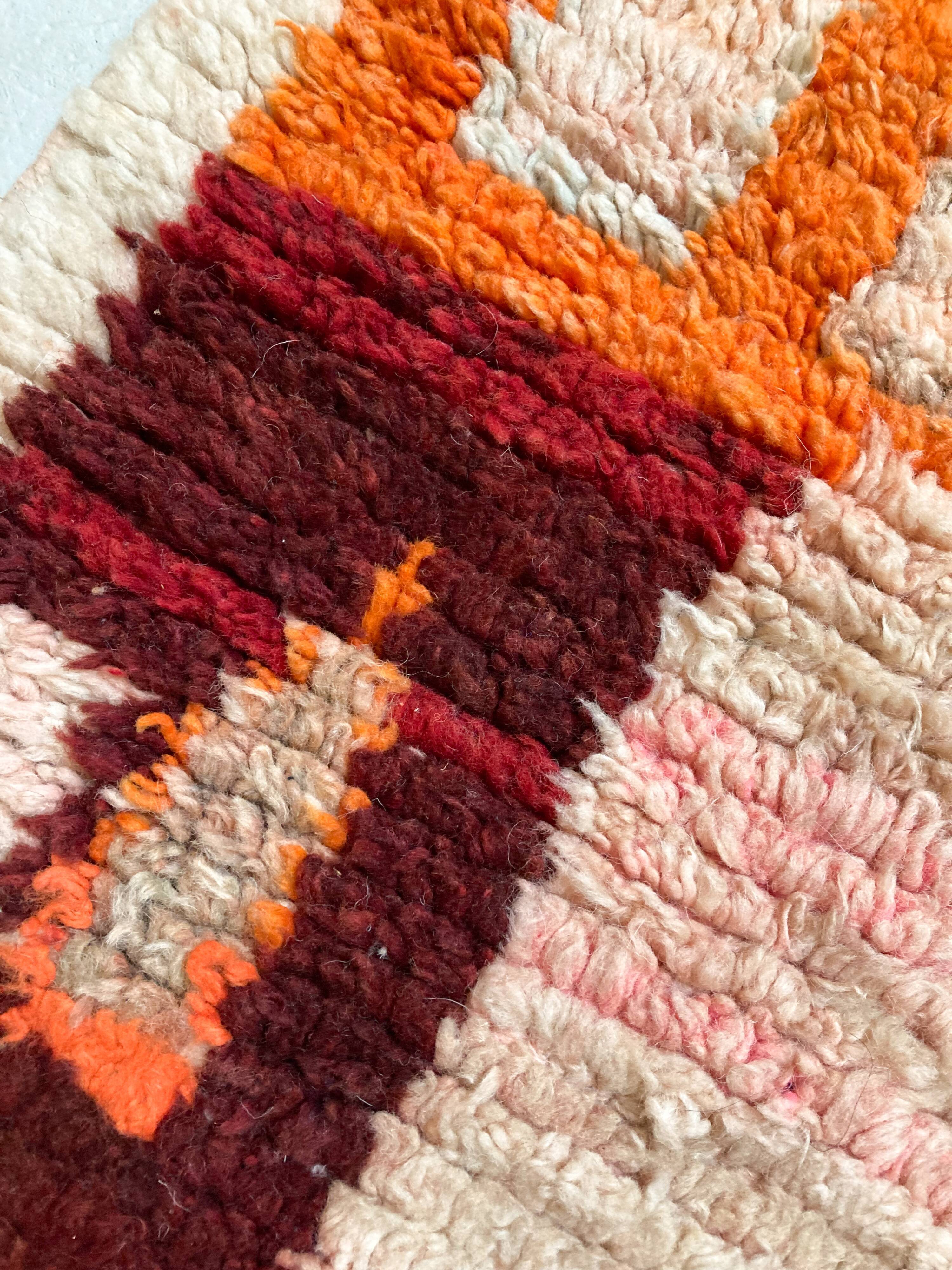 Moroccan Berber rug Boujaad corridor with colorful patterns 282x69cm