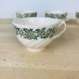 4 dessert plates and cups Merry Christmas Johnson Bros