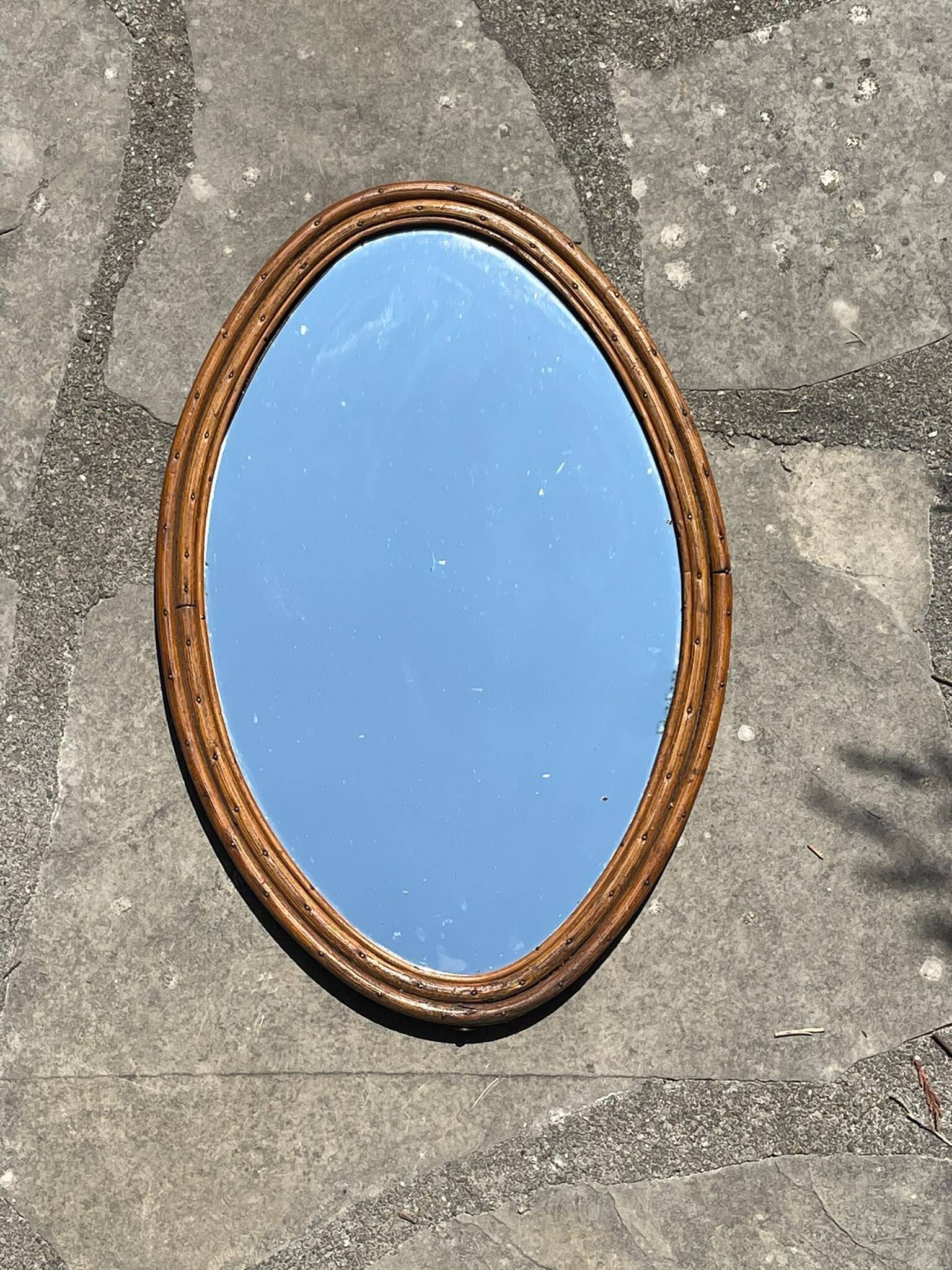 Miroir rotin vintage