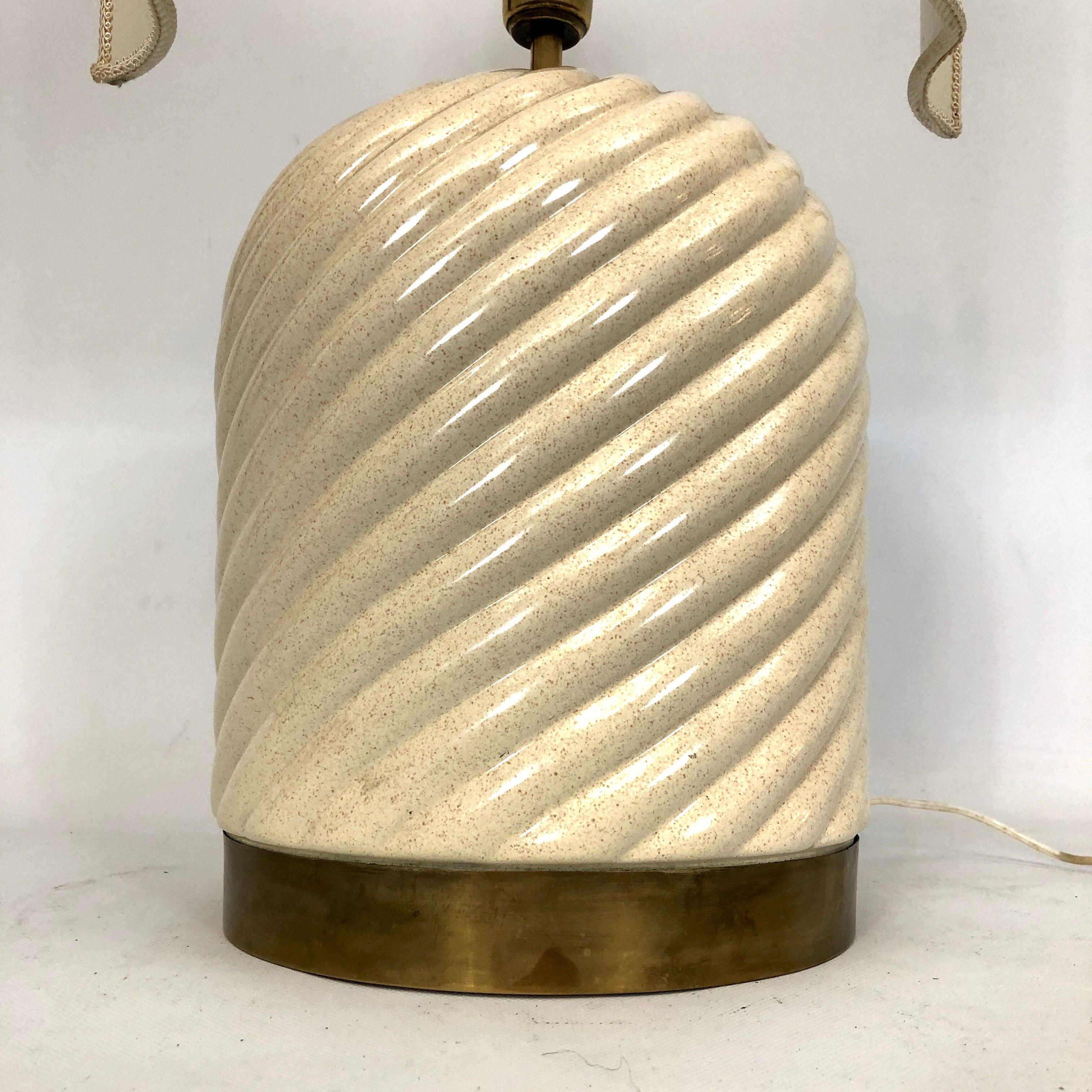 Ceramic and Brass Table Lamp by Tommaso Barbi, 1970s