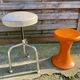 Stool tripod swivel workshop height adjustable skai & chrome vintage 60s