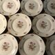 Set of 12 dessert plate in Limoges porcelain PCL with floral decoration