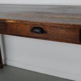 Table d'appoint ou bureau vintage en pin rustique français, années 1950