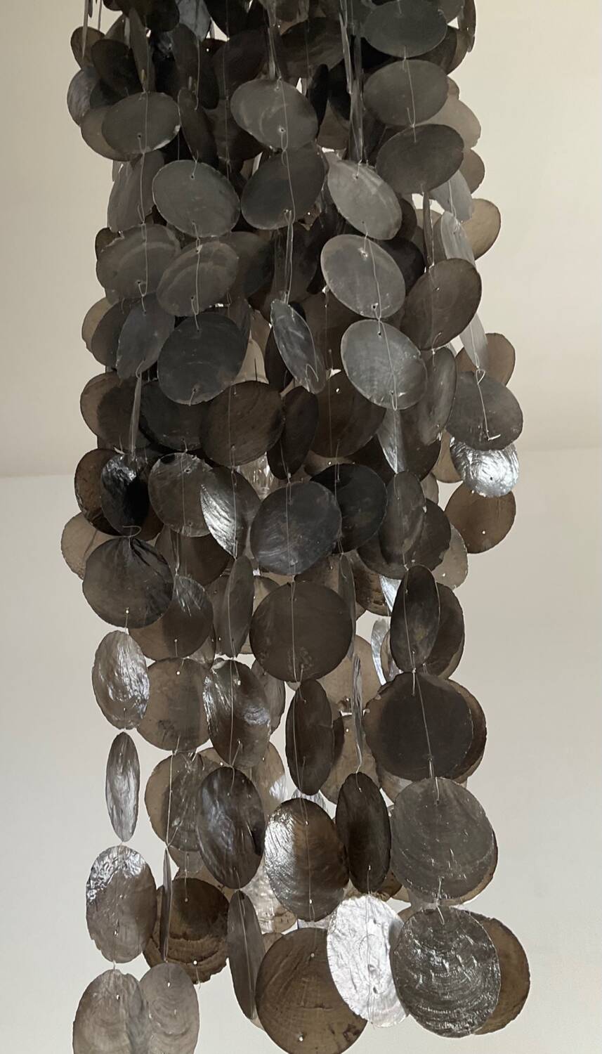 Vintage chandelier with mother-of-pearl pendants