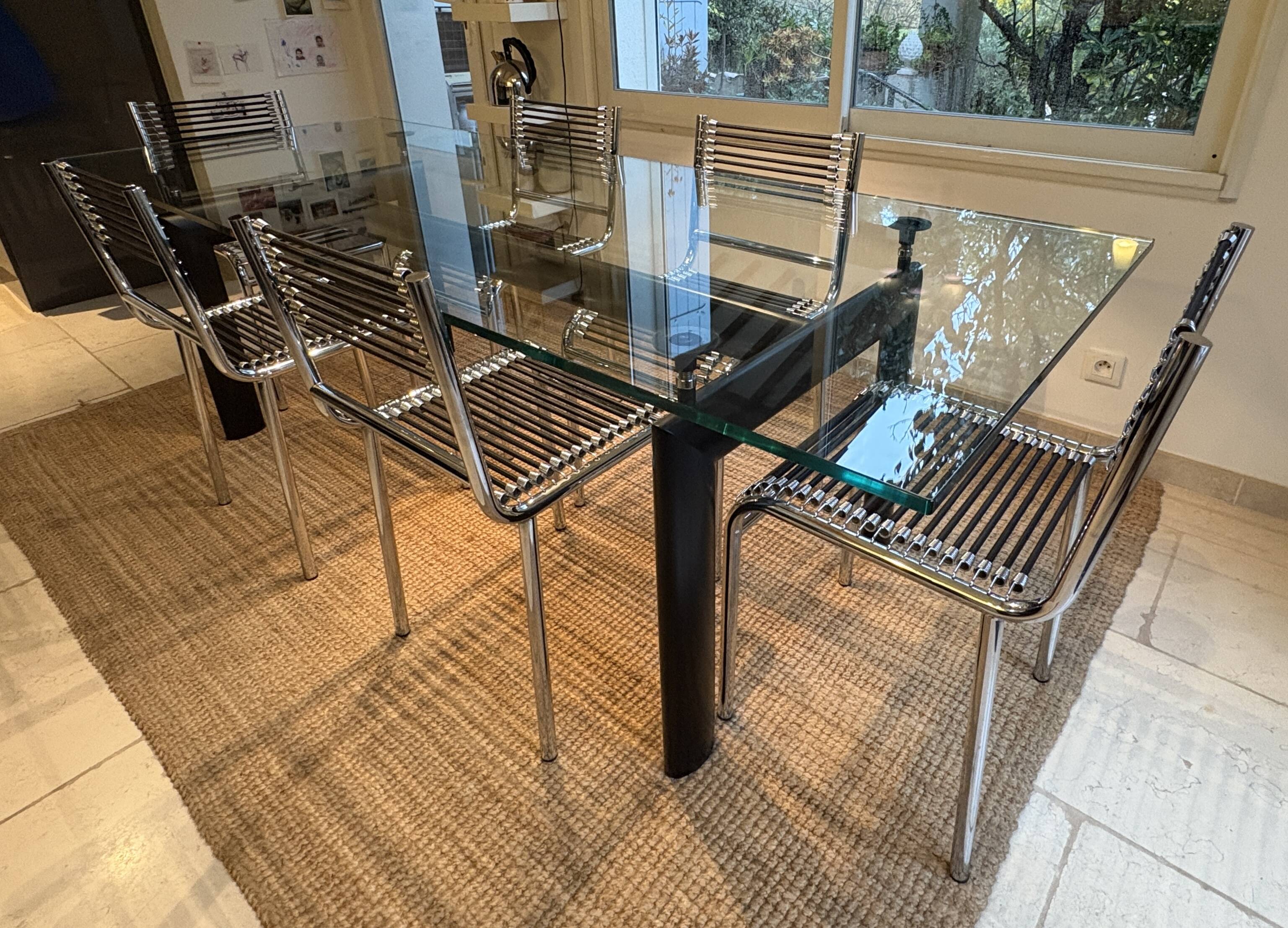 Bauhaus Table LC6 Art Nouveau G1241 by Le Corbusier for Cassina