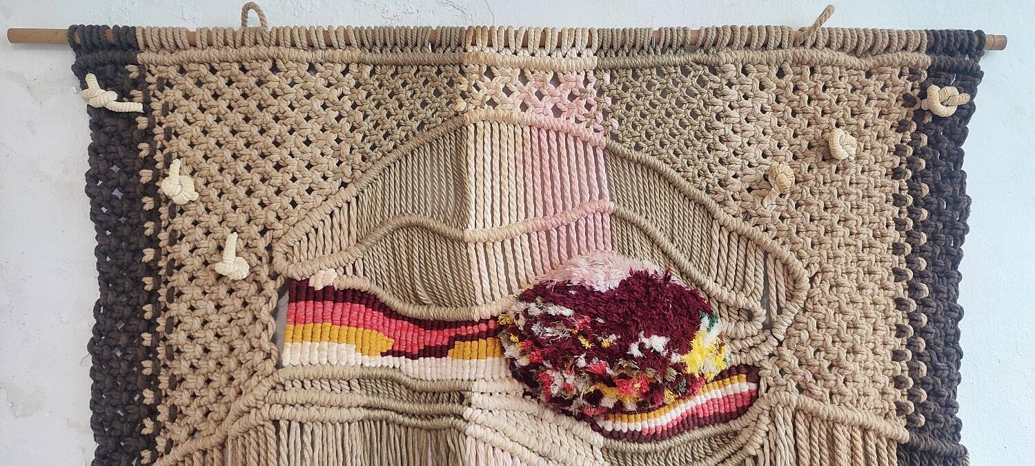 Tapis de macramé Espagne, années 1970.