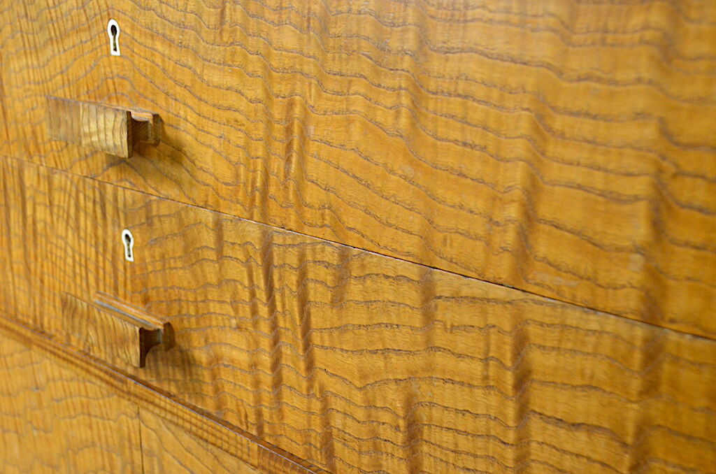 Vintage low furniture in blond wood 1940