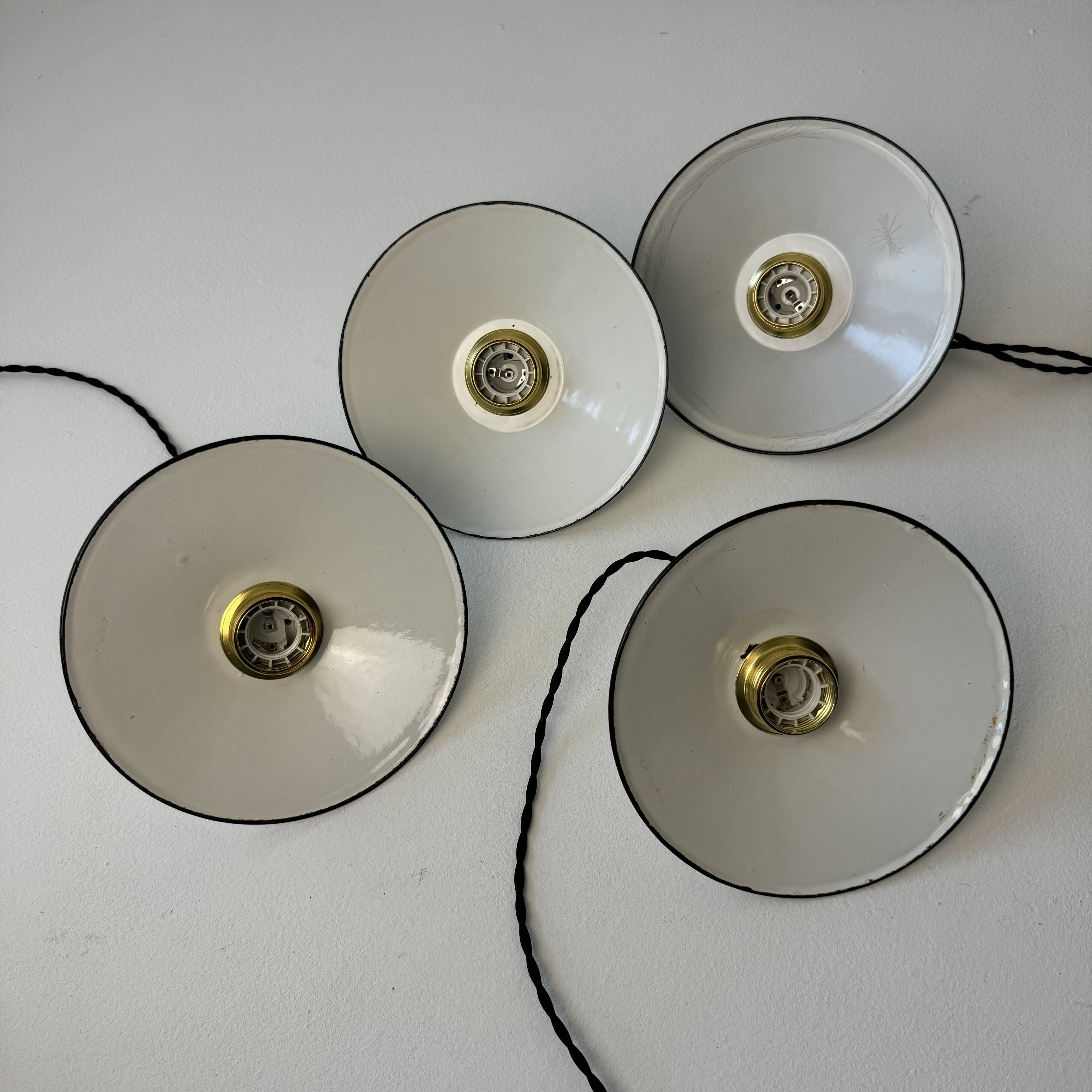Lot of 4 small vintage enamel pendants