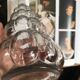 Carafe à motif de bulles en verre d’Empoli, années 1960/70