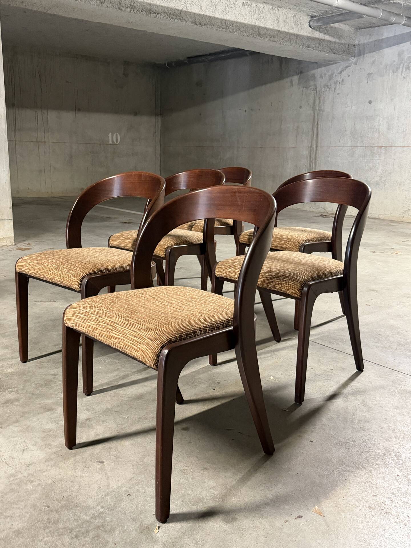 Set of 6 "Gondole" chairs by Baumann from the 1960s.