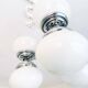 Suspension moderne en chrome et verre opalin