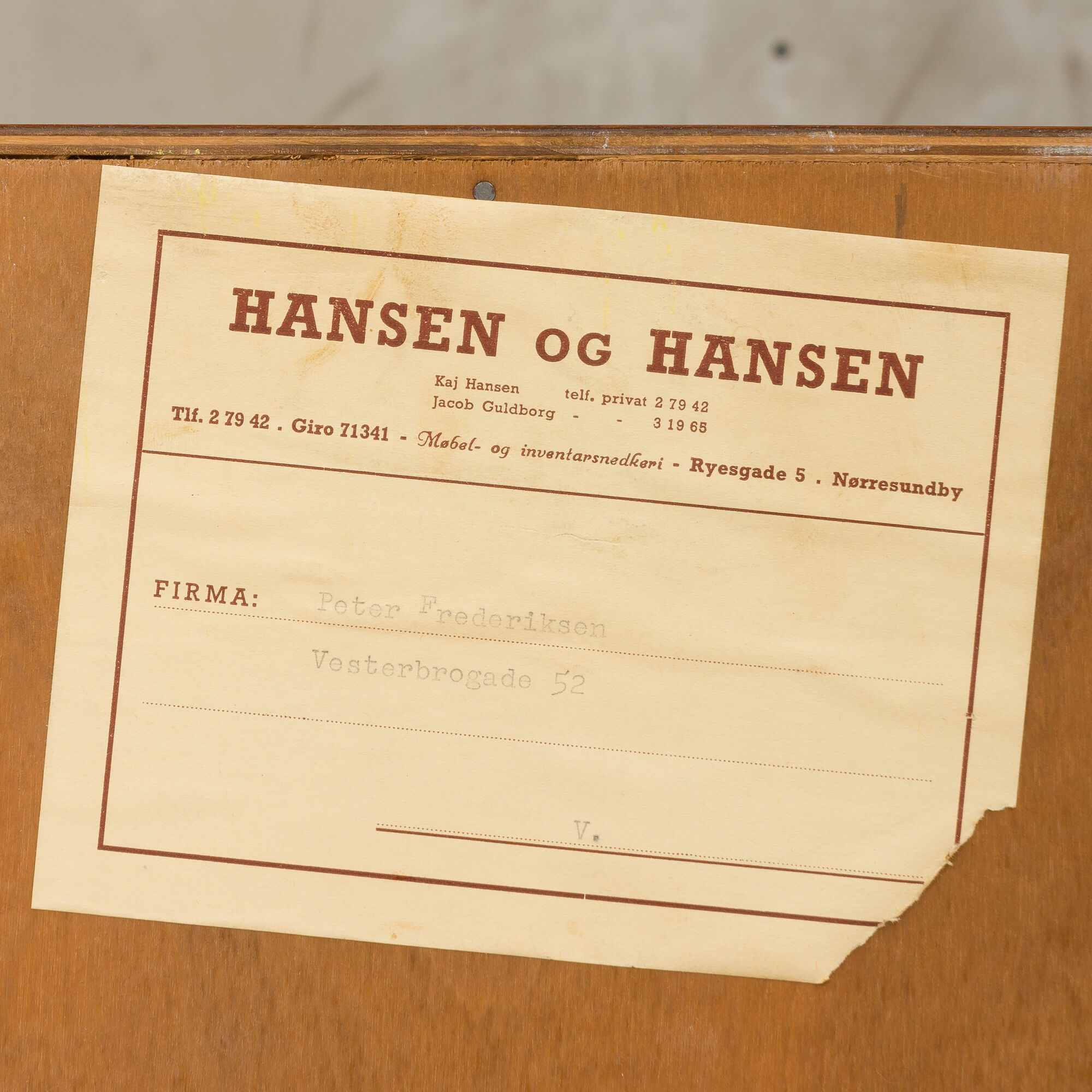 Hansen and Guldborg teak wall unit with a desk