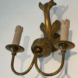 Pair of bronze wall sconces with dolphins by Maison Jansen