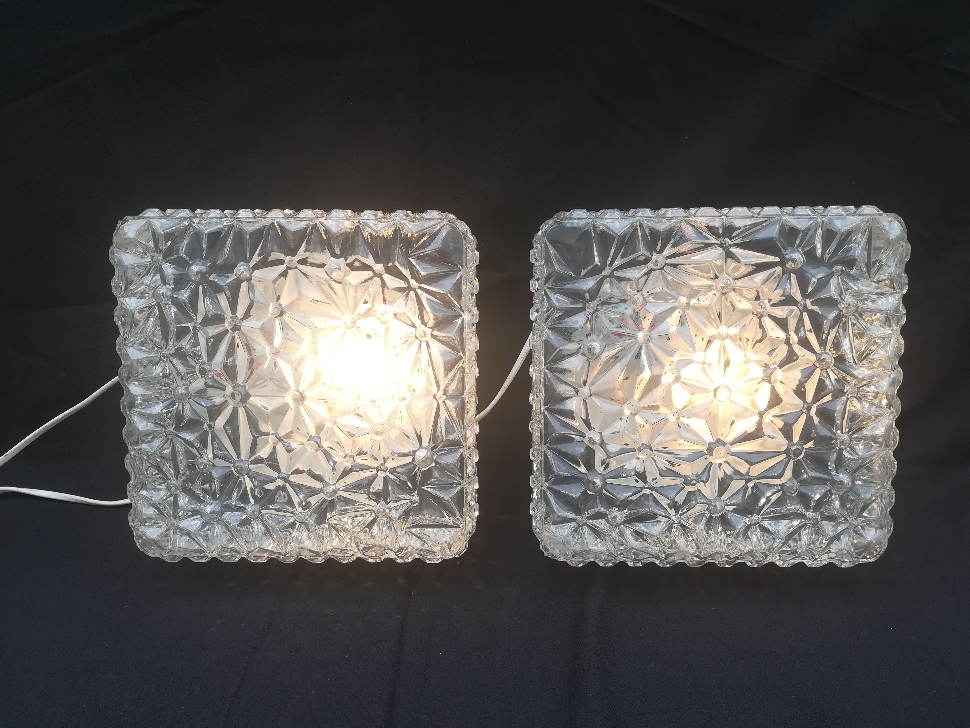 Pair of square ceiling lights