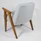 Vintage armchair model 366, 60s, blue fabric, teak wood