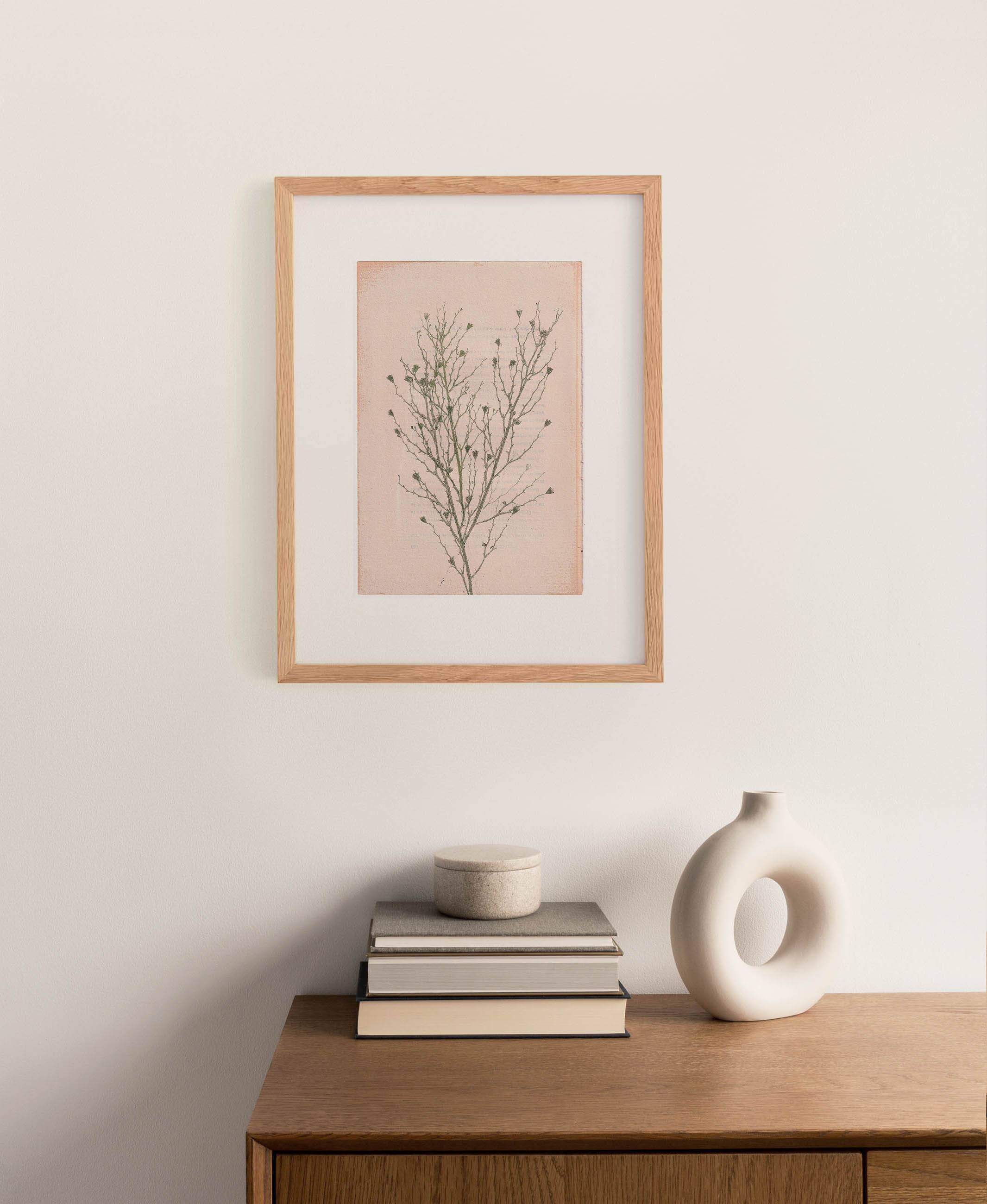 Painting on paper botanical herbarium series signed Eawy