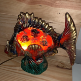 Veilleuse poisson en céramique vintage