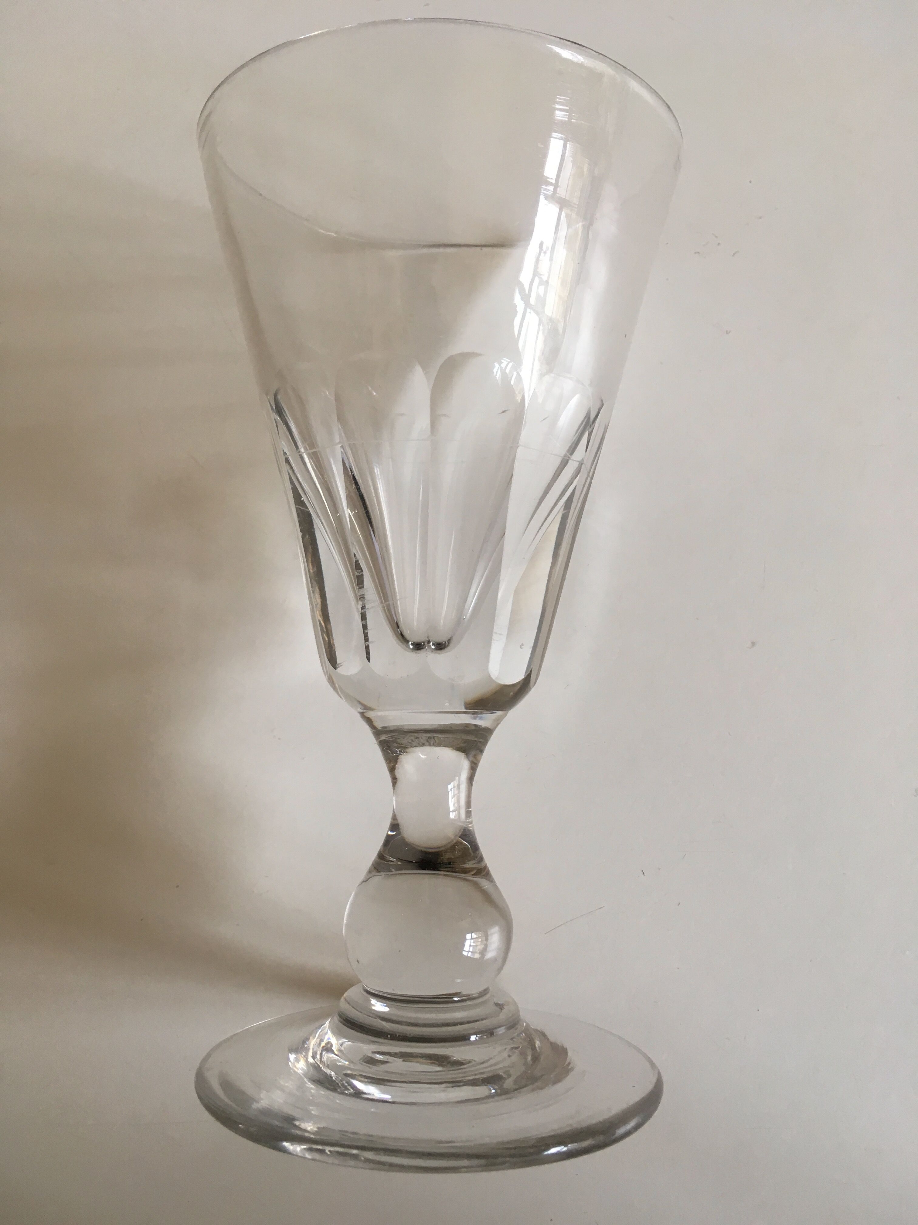 Absinthe glass 19th with flat ribs