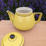 Théière / cafetière style Art Déco jaune et noire