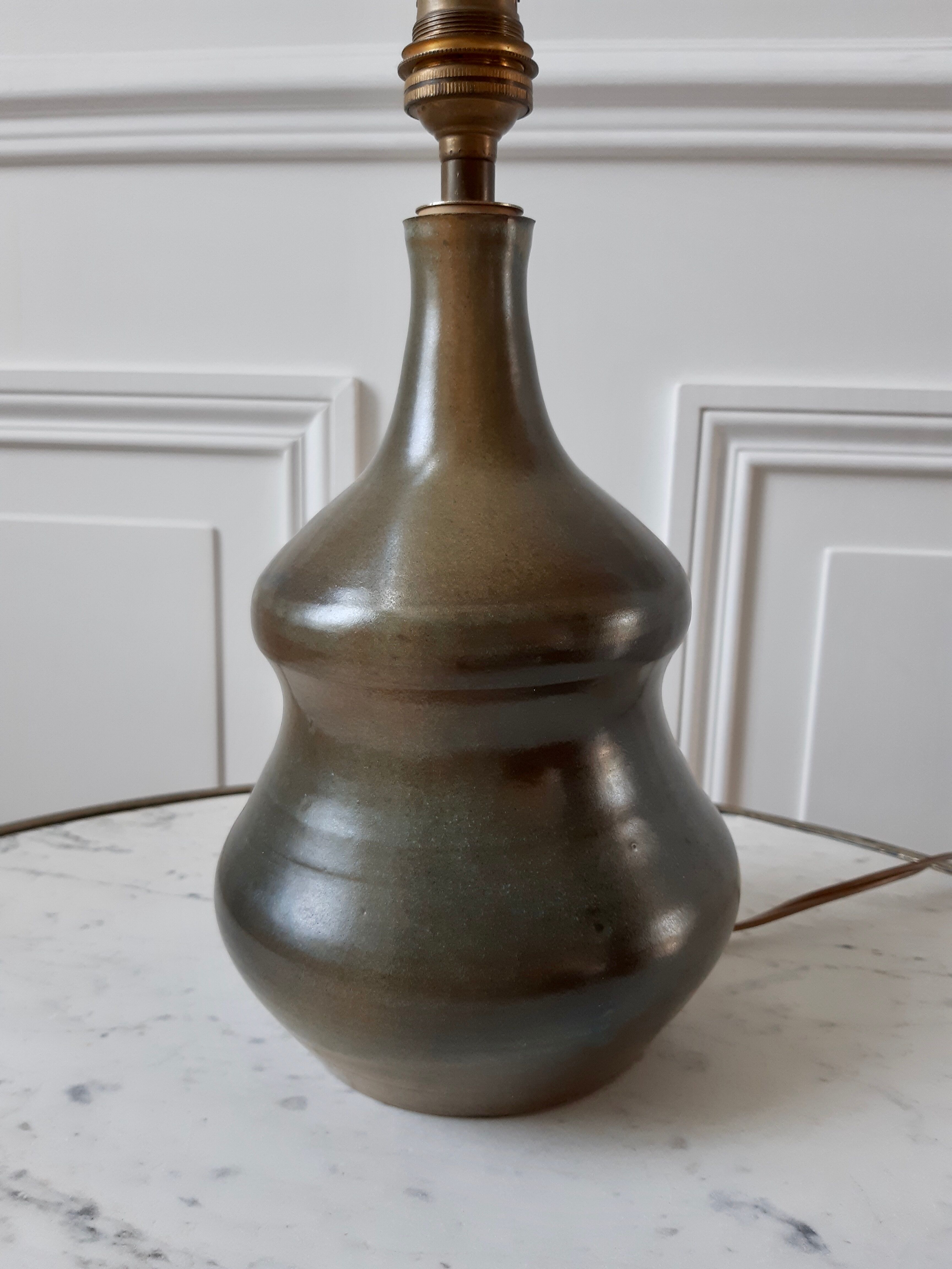 Handmade 70s sandstone lamp in France