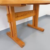 Charlotte Perriand Les Arcs vintage rectangular pine dining table from the 60s 70s