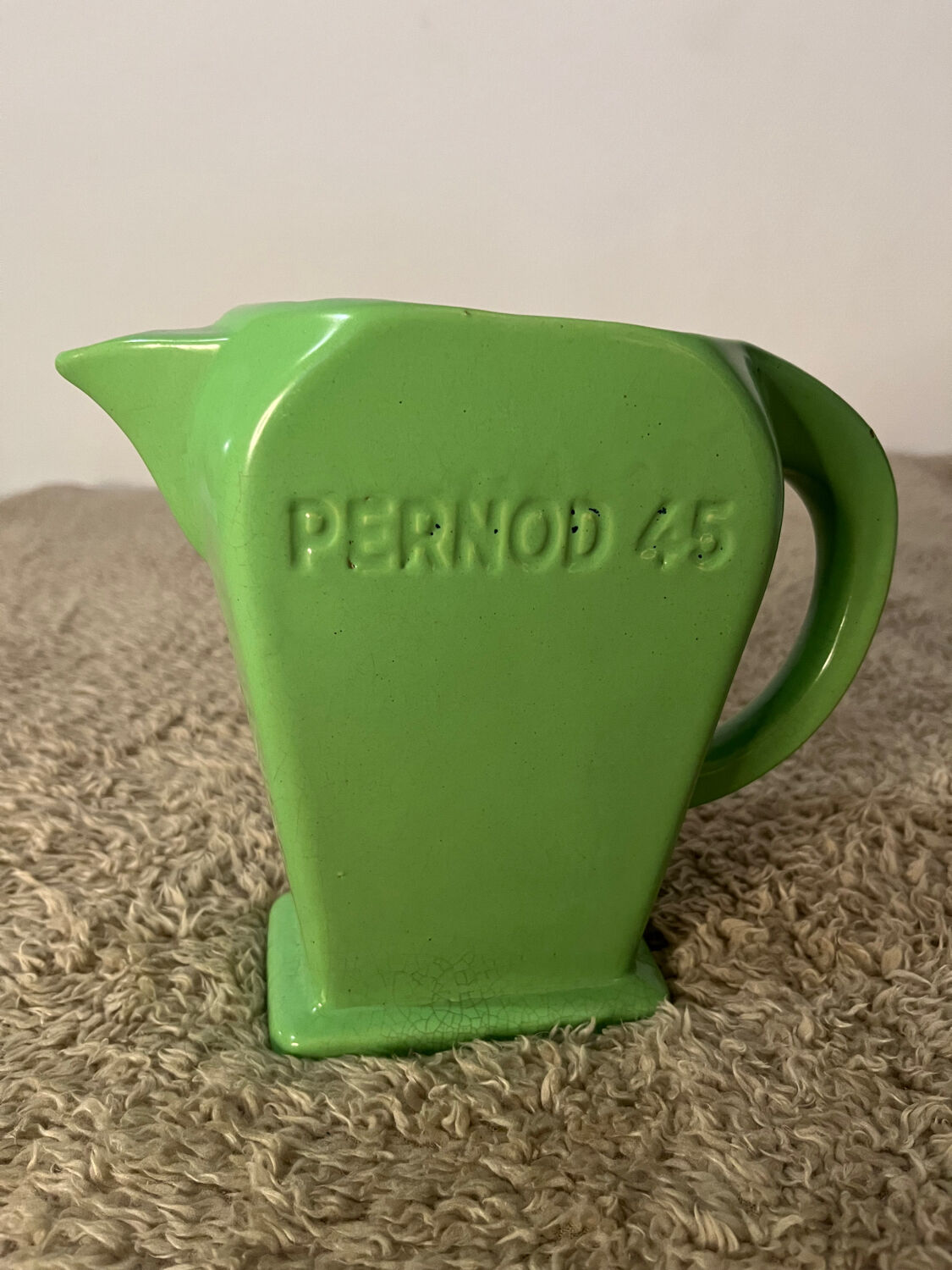 Carafe ceramic pitcher pernod green thread