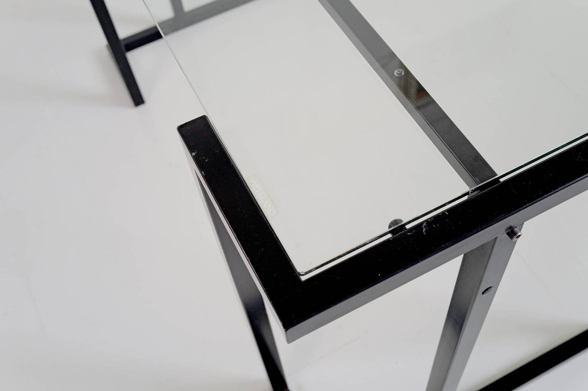 Artelano, glass and metal desk, France 1980