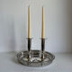 2 Elegant Vintage Mid Century Modern Silver Plated Candlestick Holders