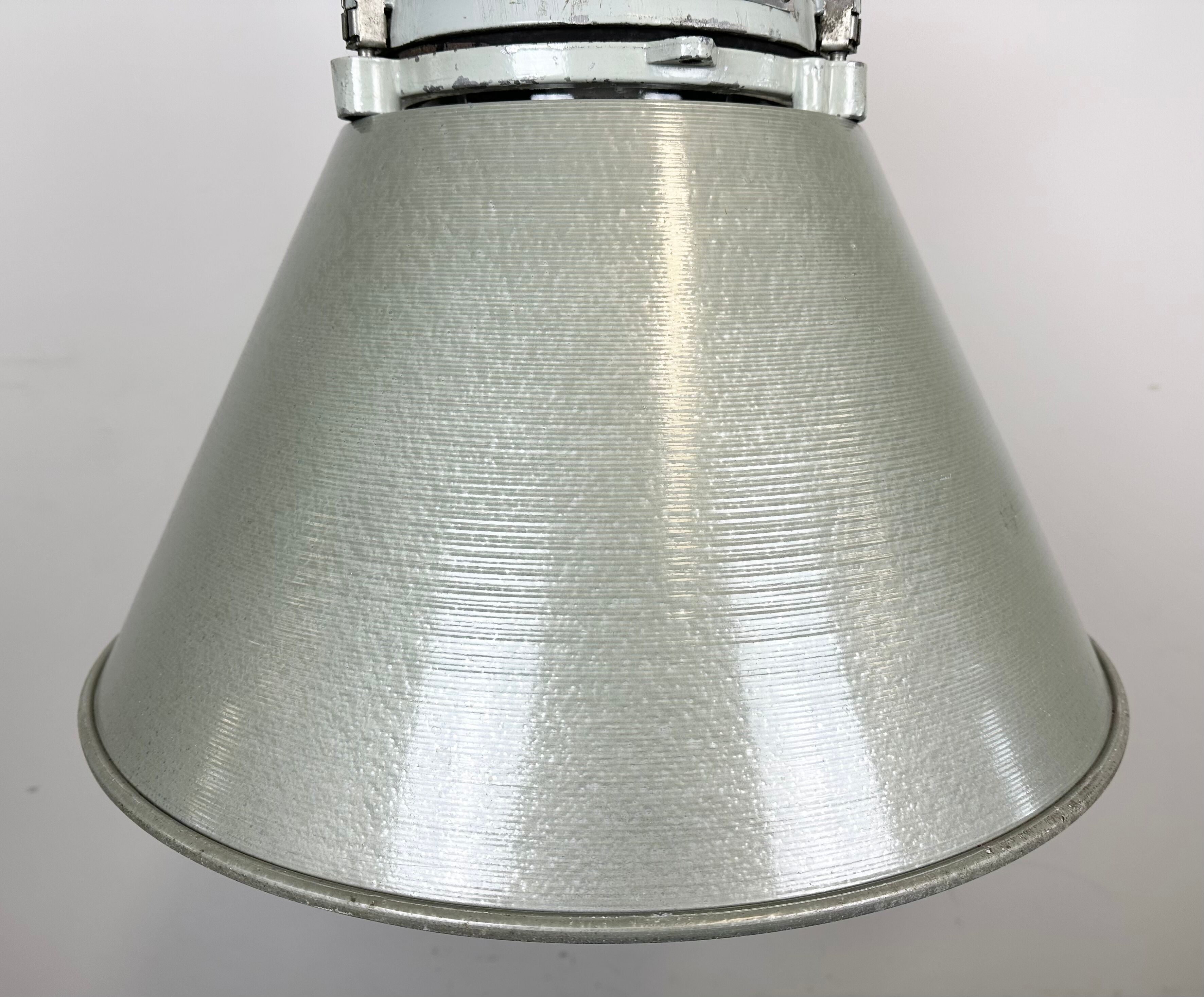 Industrial explosion proof lamp with aluminium shade from Elektrosvit, 1970s