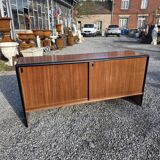Vintage sideboard with sliding doors from the 60s