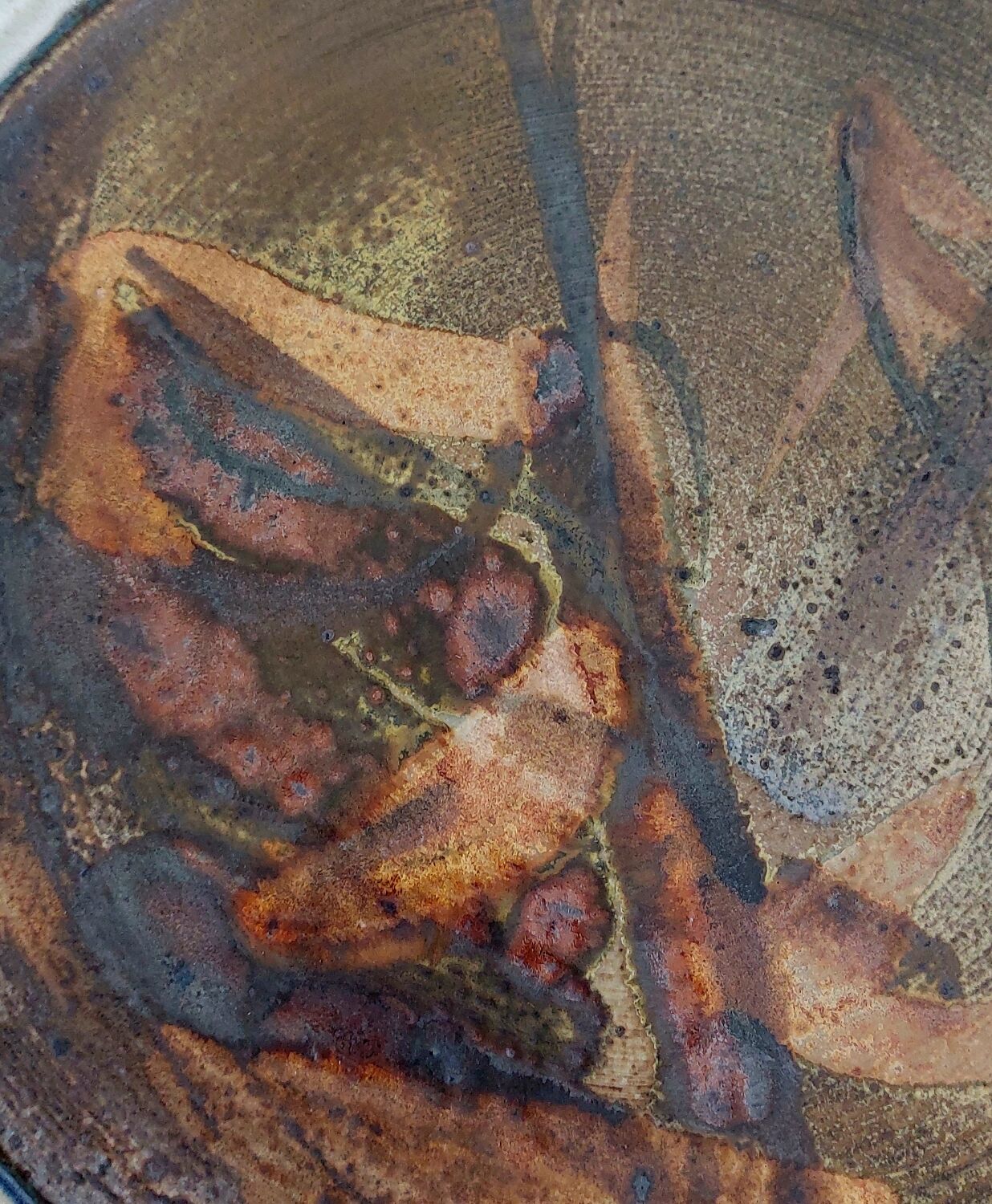 Large vintage stoneware tray