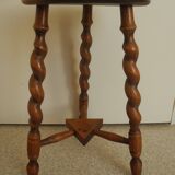 vintage wooden turned stool brutalist decor