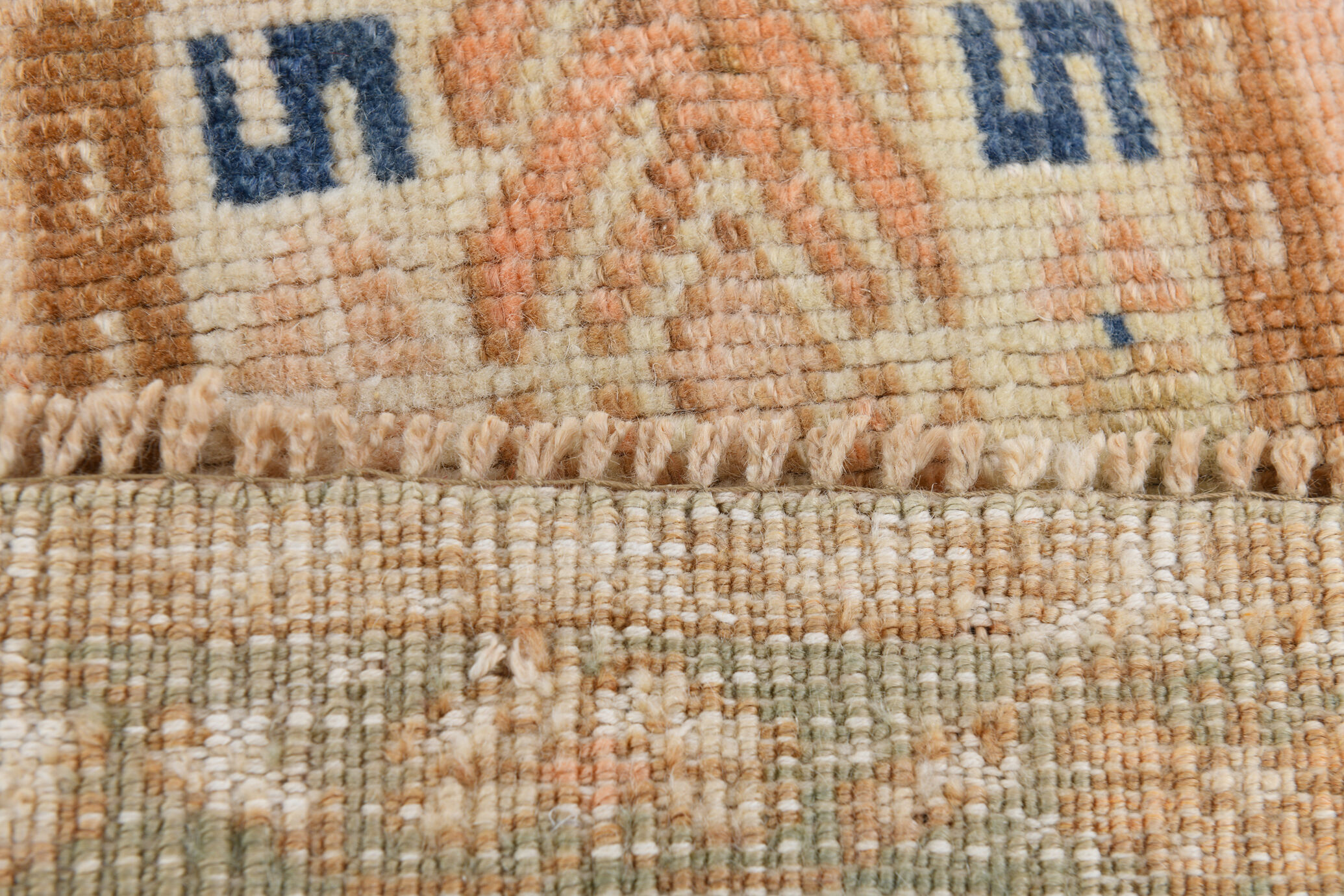 Handmade blue oushak rug 280x167cm