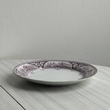 Assiette ancienne à décor oriental violet